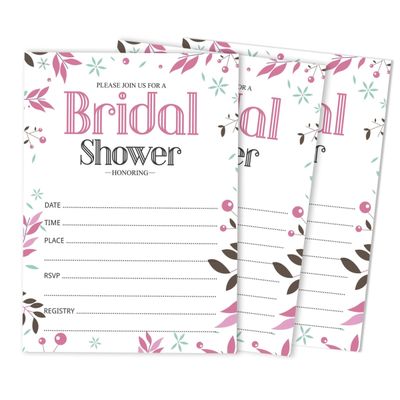 Cartões Quadrados em Branco para Chá de Noiva e Despedida de Solteira, Jogo Floral para Preencher Ideias de Presente, 50 Unid. - Inkdotpot 8,89 Cm × 5,08 Cm / Branco - Quantos Beijos?