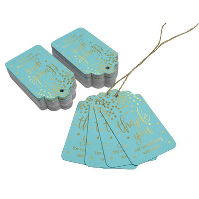 Etiquetas de Papel Metalizado "Obrigado por Celebrar Comigo" para Lembrancinhas de Aniversário - Inkdotpot 50 Etiquetas Metalizadas / Azul - Dourado