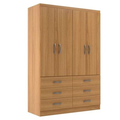 Guarda Roupa Casal Treviso 4 Portas 6 Gavetas - Cinnamomo Cinnamomo