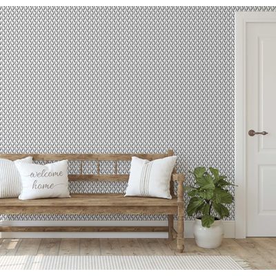 Papel de Parede Autoadesivo Vinil Preto Monocromático com Arte de Linhas Geométricas, Removível DIY para Parede de Entrada - S4sassy 63,5 cm (L) × 304,8 cm (C) / Preto - Vinil Texturizado