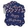 Etiquetas Pendentes 'Feliz Aniversário' para Lembrancinha em Formato de Colchete, Metalizadas para Bomboniere - Inkdotpot 50 Etiquetas Metalizadas / Azul - Ouro Rosé