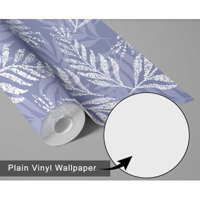 Papel de Parede Decorativo Autoadesivo com Folhas, Vinil Impermeável Azul, Removível, Ideal para Locatários, Quarto/Sala de Jantar - S4Sassy 63,5 cm (L) × 304,8 cm (C) / Azul - Vinil Liso
