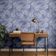 Papel de Parede Decorativo Autoadesivo com Folhas, Vinil Impermeável Azul, Removível, Ideal para Locatários, Quarto/Sala de Jantar - S4Sassy 63,5 cm (L) × 609,6 cm (C) / Azul - Vinil Liso