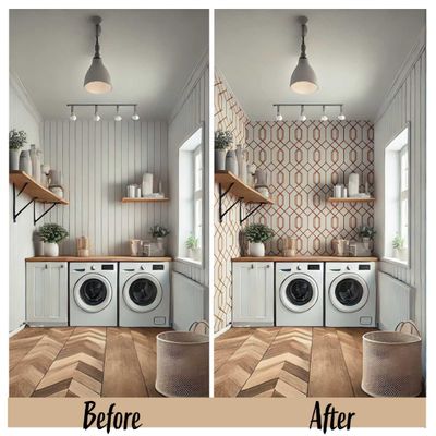 Papel de Parede Autoadesivo Hexágono Geométrico Listrado, Marrom, Vinil Removível para Parede de Entrada, Decoração Fácil - S4sassy 63,5 cm (L) × 914,4 cm (C) / Marrom - Vinil Liso