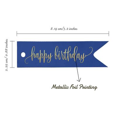 Etiquetas Pendentes para Garrafa 'Feliz Aniversário' Metalizadas para Lembrancinhas - Inkdotpot 50 Etiquetas Metalizadas / Marrom - Prata
