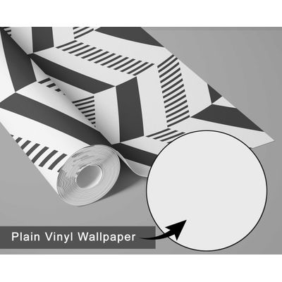 Papel de Parede Autoadesivo Espinha-de-Peixe, Vinil Removível Cinza para Parede de Destaque na Entrada, Decoração Fácil - S4sassy 63,5 cm (L) × 152,4 cm (C) / Cinza - Vinil Liso