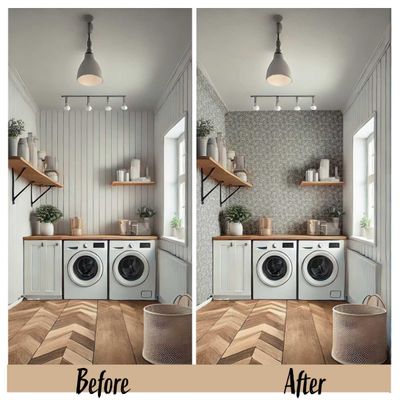 Papel de Parede com Estampa de Folhas de Videira, Estilo Asiático, Autoadesivo, Decorativo, DIY Fácil para Quarto e Sala - Cinza - S4Sassy 63,5 cm (L) × 609,6 cm (C) / Cinza - Vinil Liso