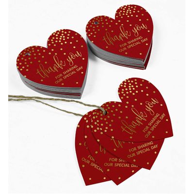 Obrigado por Compartilhar Nosso Dia Especial - Etiquetas Metalizadas p/ Garrafa | Chá Noiva/Chá Bebê/Aposent./Casamento/Aniv. - Inkdotpot 100 Etiquetas Metalizadas / Vermelho - Dourado