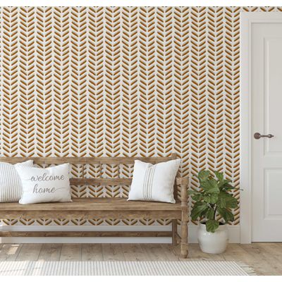 Papel de Parede Autoadesivo Padrão de Folhas Marrom Removível Vinil DIY Papel Contato para Parede de Destaque na Entrada - S4sassy 63,5 cm (L) × 609,6 cm (C) / Marrom - Vinil Liso
