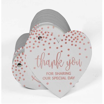 Obrigado por Compartilhar Nosso Dia Especial-Chá Noiva/Bebê/Aposentadoria/Casamento/Aniversário-Etiqueta Metalizada de Garrafa - Inkdotpot 100 Etiquetas Metalizadas / Branco - Ouro Rosé