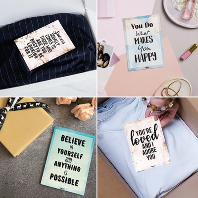 Notas para Lancheira Adultos/Adolescentes, Cartões de Motivação, Inspiração e Afirmação, Pacote 36, Sortidos (Tema Mármore) - Inkdotpot 8,89 Cm × 6,35 Cm / Multicolorido