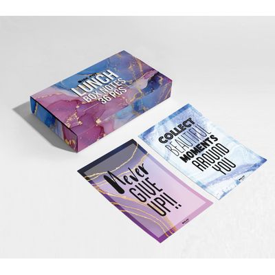 Notas para Lancheira Adultos/Adolescentes, Cartões de Motivação, Inspiração e Afirmação, Pacote 36, Sortidos (Tema Mármore) - Inkdotpot 8,89 Cm × 6,35 Cm / Multicolorido