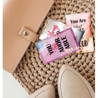 Notas para Lancheira Adultos/Adolescentes, Cartões de Motivação, Inspiração e Afirmação, Pacote 36, Sortidos (Tema Mármore) - Inkdotpot 8,89 Cm × 6,35 Cm / Multicolorido