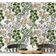 Papel de Parede Botânico Vintage Verde Floral Autoadesivo em Vinil, Envelopamento Decorativo, Fácil DIY para Quarto e Sala - S4Sassy 63,5 cm (L) × 152,4 cm (C) / Verde - Vinil Texturizado