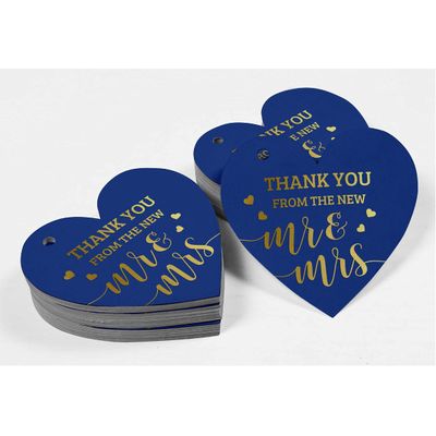 Etiqueta para Pendurar em Garrafa de Casamento em Papel Metalizado 'Thank You from The New' - Inkdotpot 100 Etiquetas Metalizadas / Marrom - Prata