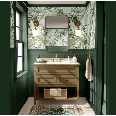 Papel de Parede Folhas Abstratas Verde, Vinil Autoadesivo Decorativo, Aplicação Fácil DIY para Quarto e Sala de Estar - S4Sassy 63,5 cm (L) × 914,4 cm (C) / Verde - Vinil Liso