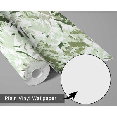 Papel de Parede Folhas Abstratas Verde, Vinil Autoadesivo Decorativo, Aplicação Fácil DIY para Quarto e Sala de Estar - S4Sassy 63,5 cm (L) × 914,4 cm (C) / Verde - Vinil Liso