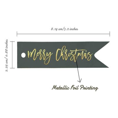 Etiquetas de Papel para Lembrancinhas 'Feliz Natal' com Folha Metálica para Pendurar - Inkdotpot 50 Etiquetas Metalizadas / Roxo - Prata