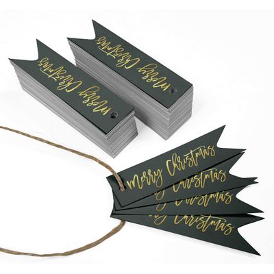 Etiquetas de Papel para Lembrancinhas 'Feliz Natal' com Folha Metálica para Pendurar - Inkdotpot 50 Etiquetas Metalizadas / Roxo - Prata