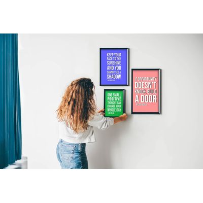 Quadro Motivacional Um Pequeno Pensamento Positivo Pode Mudar Seu Dia Inteiro Zig Ziglar, Presente p/ Casa/Escr., 1 un., Verde - Inkdotpot 25,4 Cm × 30,48 Cm / Moldura Preta
