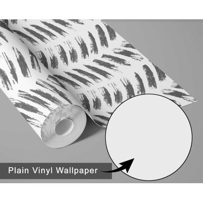 Papel de Parede Autoadesivo Vinílico Removível, Estampa Geométrica em Pinceladas Cinza para Quarto, Banheiro, Lavanderia e Closet - S4Sassy 63,5 cm (L) × 914,4 cm (C) / Cinza - Vinil Liso