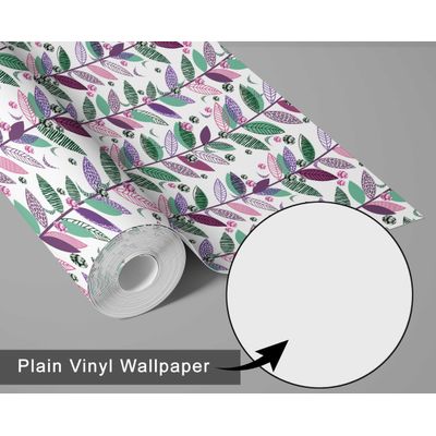 Papel de Parede Autoadesivo Estampa de Folhas Verde, Vinil Removível DIY, Papel Contact Autoadesivo para Parede de Entrada - S4sassy 63,5 cm (L) × 914,4 cm (C) / Verde - Vinil Liso