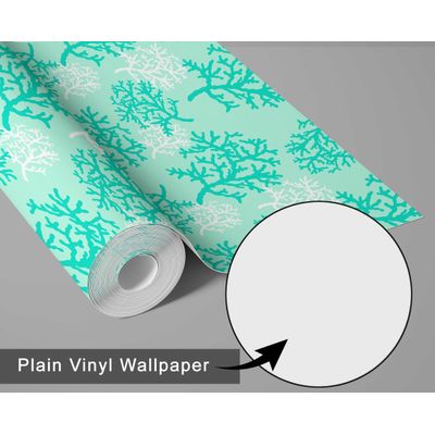Revestimento de Parede Vinílico Autoadesivo Recife de Coral, Mural Removível Verde Instantâneo para Banheiro, Lavanderia e Closet - S4Sassy 63,5 cm (L) × 304,8 cm (C) / Verde - Vinil Liso