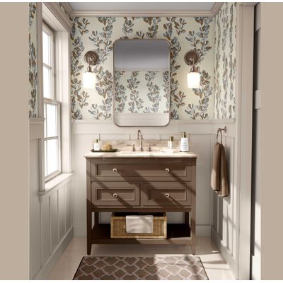 Papel de Parede Autoadesivo Vinílico Removível Bege Estampa Vintage de Trepadeira para Parede de Entrada, Decoração Fácil - S4sassy 63,5 cm (L) × 914,4 cm (C) / Bege - Vinil Texturizado