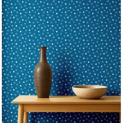 Papel de Parede Decorativo Autoadesivo Poás, Vinil Impermeável Removível, Amigo do Inquilino para Quarto e Sala de Jantar - S4sassy 63,5 cm (L) × 152,4 cm (C) / Azul - Vinil Texturizado