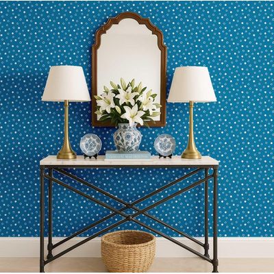 Papel de Parede Decorativo Autoadesivo Poás, Vinil Impermeável Removível, Amigo do Inquilino para Quarto e Sala de Jantar - S4sassy 63,5 cm (L) × 152,4 cm (C) / Azul - Vinil Texturizado