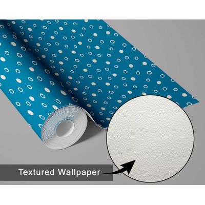 Papel de Parede Decorativo Autoadesivo Poás, Vinil Impermeável Removível, Amigo do Inquilino para Quarto e Sala de Jantar - S4sassy 63,5 cm (L) × 152,4 cm (C) / Azul - Vinil Texturizado