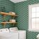 Papel de Parede Folha Moderna Verde Autoadesivo em Vinil, Revestimento Decorativo Fácil de Aplicar para Quarto, Armários e Salas - S4Sassy 63,5 cm (L) × 152,4 cm (C) / Verde - Vinil Texturizado