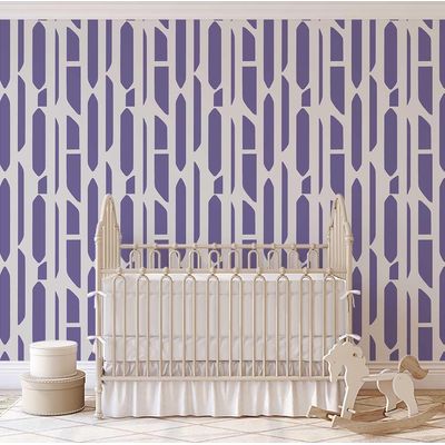 Adesivo Removível Roxo Contemporâneo, Papel Contact Galhos Geométricos p/ Paredes e Móveis, Rolo Vinílico Autoadesivo Impermeável - S4sassy 63,5 cm (L) × 914,4 cm (C) / Roxo - Vinil Liso