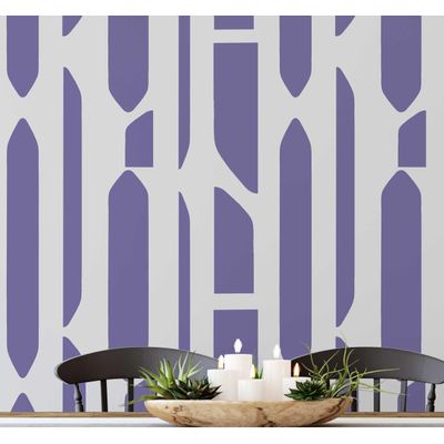 Adesivo Removível Roxo Contemporâneo, Papel Contact Galhos Geométricos p/ Paredes e Móveis, Rolo Vinílico Autoadesivo Impermeável - S4sassy 63,5 cm (L) × 914,4 cm (C) / Roxo - Vinil Liso