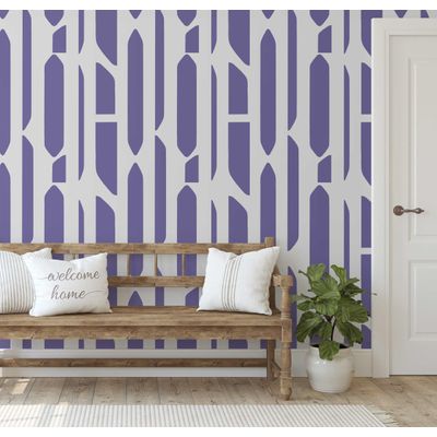 Adesivo Removível Roxo Contemporâneo, Papel Contact Galhos Geométricos p/ Paredes e Móveis, Rolo Vinílico Autoadesivo Impermeável - S4sassy 63,5 cm (L) × 914,4 cm (C) / Roxo - Vinil Liso