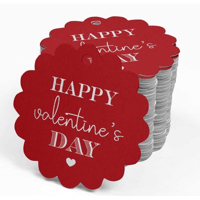 Etiquetas de Papel para Lembrancinhas 'Feliz Dia dos Namorados' com Foil - Inkdotpot 50 Etiquetas Metalizadas / Vermelho - Prata