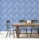 Papel de Parede Vinílico Adesivo Removível Mosaico de Peixes do Oceano Azul para Banheiro, Lavanderia e Armário - S4Sassy 63,5 cm (L) × 304,8 cm (C) / Azul - Vinil Texturizado