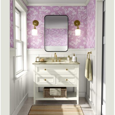 Papel de Parede Autoadesivo Vinílico Impermeável, Trepadeira com Flores Brancas, Rosa Removível, Quarto/Sala de Jantar - S4sassy 63,5 cm (L) × 914,4 cm (C) / Rosa - Vinil Liso