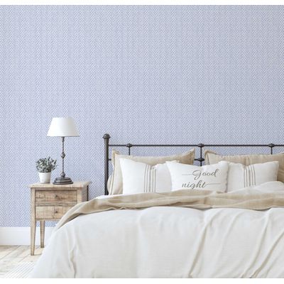 Papel de Parede Vinílico Autoadesivo Chique Urbano Mini Corações, Impermeável Azul, Moderno Removível para Quartos e Sala - S4Sassy 63,5 cm (L) × 609,6 cm (C) / Azul - Vinil Liso