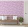 Papel de Parede Autoadesivo Vinílico Impermeável, Trepadeira com Flores Brancas, Rosa Removível, Quarto/Sala de Jantar - S4sassy 63,5 cm (L) × 152,4 cm (C) / Rosa - Vinil Texturizado