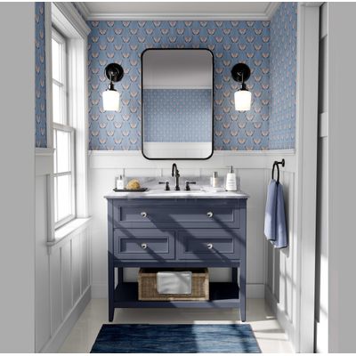 Papel de Parede Azul com Borboletas, Autoadesivo, Wrap de Parede, Decoração DIY Fácil para Quarto Infantil e Sala de Brincar - S4Sassy 63,5 cm (L) × 152,4 cm (C) / Azul - Vinil Liso