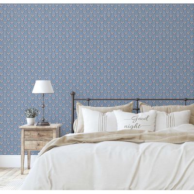 Papel de Parede Azul com Borboletas, Autoadesivo, Wrap de Parede, Decoração DIY Fácil para Quarto Infantil e Sala de Brincar - S4Sassy 63,5 cm (L) × 152,4 cm (C) / Azul - Vinil Liso