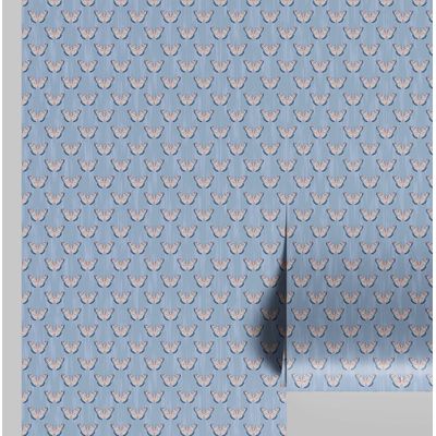 Papel de Parede Azul com Borboletas, Autoadesivo, Wrap de Parede, Decoração DIY Fácil para Quarto Infantil e Sala de Brincar - S4Sassy 63,5 cm (L) × 152,4 cm (C) / Azul - Vinil Liso