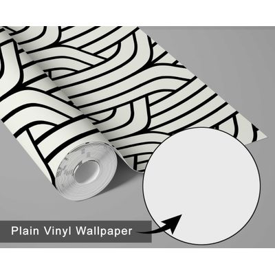 Papel Vinílico Autoadesivo Estampa Streamline Art Déco, Impermeável Preto, Removível para Quartos e Salas para Inquilinos - S4Sassy 63,5 cm (L) × 152,4 cm (C) / Preto - Vinil Texturizado