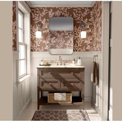 Revestimento de Parede Autoadesivo Removível, Ramo Botânico Marrom, Mural Instantâneo para Quarto, Banheiro, Lavanderia, Closet - S4Sassy 63,5 cm (L) × 914,4 cm (C) / Marrom - Vinil Liso
