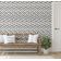 Papel de Parede Vinílico Autoadesivo Impermeável com Estampa Zigzag, Cinza, Removível para Quartos e Salas, para Inquilinos - S4Sassy 63,5 cm (L) × 304,8 cm (C) / Cinza - Vinil Liso