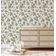 Papel de Parede Autoadesivo Flor Bege Removível, Mural Verde Instantâneo para Quarto, Banheiro, Lavanderia e Interior do Closet - S4Sassy 63,5 cm (L) × 914,4 cm (C) / Verde - Vinil Liso