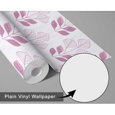 Papel Vinílico Autoadesivo Removível, Estampa Moderna de Folhas, Resistente à Água, Roxo, Estilo Asiático para Quartos e Salas - S4Sassy 63,5 cm (L) × 304,8 cm (C) / Roxo - Vinil Liso