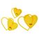 Conjunto de 3 Estênceis de Coração para Quilting, 8/10/13 cm, Costura e Patchwork - Traceease Amarelo