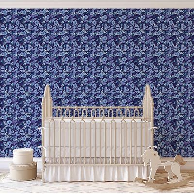 Papel de Parede Autoadesivo Removível Folhas de Outono, Mural Instantâneo Roxo para Quarto Banheiro Lavanderia Closet - S4Sassy 63,5 cm (L) × 152,4 cm (C) / Roxo - Vinil Liso